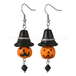 Halloween-Ohrhänger aus handgefertigtem Glas&nbsp;EJEW-TA00834