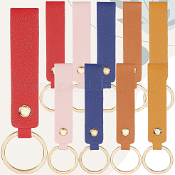 10 portachiavi in pelle PU bicolore con clip per cintura in ferro per chiavi&nbsp;KEYC-CL0001-07B