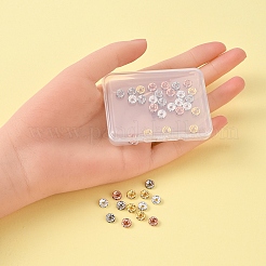 40 Stück 4 Farben Messing mit Kristall-Strass-Abstandsperlen&nbsp;KK-YW0001-39