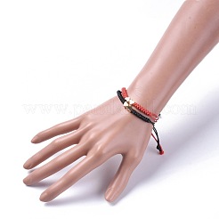 Unisex verstellbare koreanische gewachste Polyester Schnur geflochtene Perlen Armbänder Sets&nbsp;BJEW-JB04671