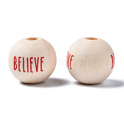 Perles européennes en bois naturel non fini&nbsp;WOOD-S057-062