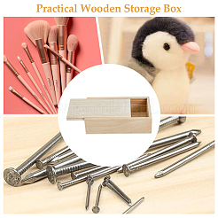 Rechteckige Geschenk-Aufbewahrungsbox aus unlackiertem Holz&nbsp;CON-WH0094-38A