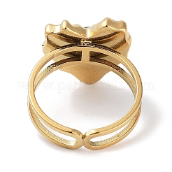 Placcatura ionica (ip) anello in acciaio inossidabile 304&nbsp;RJEW-B059-04G-01