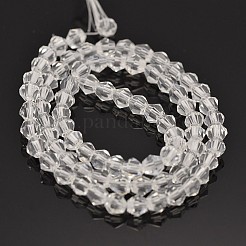 Facettierte bicone Glasperlen Stränge&nbsp;X-EGLA-P016-4mm-01