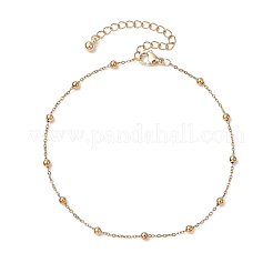 Chaînes de cheville à billes en acier inoxydable 304&nbsp;AJEW-AN00643-01