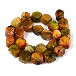 Naturelles multicolores perles d'agate brins&nbsp;G-Q606-75
