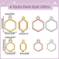 120 Stück 6 Stile Legierungsanhänger mit offener Rückseite&nbsp;FIND-WR0012-55