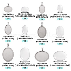 6 pièce 6 styles de pendentifs cabochons en acier inoxydable 304&nbsp;STAS-TA0001-47C