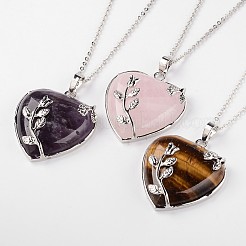 Laiton pierre mixtes naturels pendentifs&nbsp;NJEW-JN01274