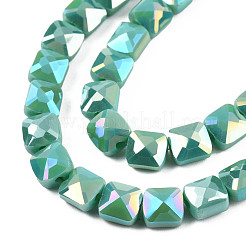 Chapelets de perles en verre opaque de couleur unie&nbsp;EGLA-N002-43-05
