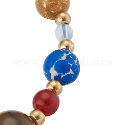 7 chakra nove braccialetti con perline intrecciate di pianeti&nbsp;BJEW-TAC0001-01