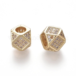 Perles de zircone cubique micro pave en Laiton&nbsp;ZIRC-L088-01B-G