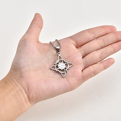 Colliers pendentifs vintage en acier inoxydable 304 avec nœud de sorcière&nbsp;WGBCAF0-01