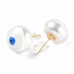 Ohrstecker aus Naturmuscheln mit Emaille&nbsp;EJEW-G334-06I