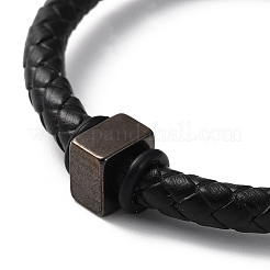 Pulsera de cordón redondo trenzado de cuero&nbsp;BJEW-F460-04EB