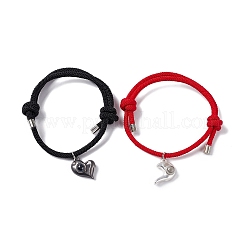 2 pz 2 colori ti amo in 100 lingue proiezione corrispondenza paio di braccialetti impostati&nbsp;BJEW-E011-01BS