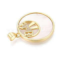 Pendenti in zirconi cubici trasparenti in micro pavè di ottone&nbsp;KK-N268-62G