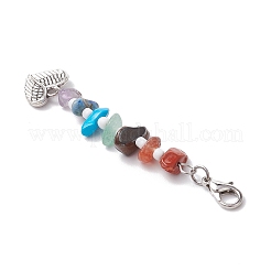 Colgantes de aleación con jaspe rojo natural de chakra&nbsp;HJEW-JM03181