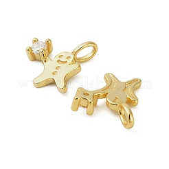 925 Sterling Silber Pavé klar Zirkonia Weihnachten Lebkuchenmann Charms&nbsp;STER-Z104-01G