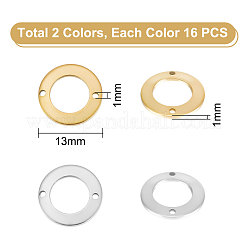 32 pieza de dijes de conector de acero inoxidable 304 de 2 colores&nbsp;STAS-UN0049-77
