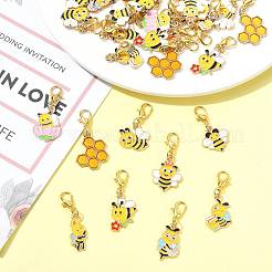 40 pendentif décoratif en alliage émaillé de 10 styles&nbsp;HJEW-FS00064