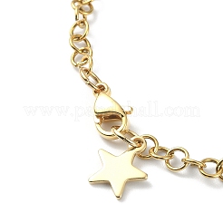 Emailliertes Schmetterlings- und Herz-Charm-Armband aus Legierung mit Ionenplattierung (IP) 304 Edelstahlketten&nbsp;BJEW-JB09558