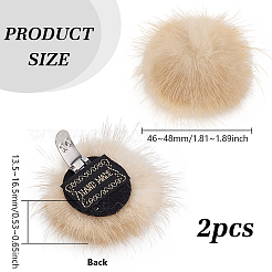 Clips de boucle de chaussure en poils de vison&nbsp;FIND-WH0148-466A