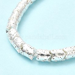 Fili di perle di roccia lavica naturale elettrodeposta&nbsp;G-G984-03S