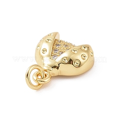 Breloques en laiton avec zircone cubique de micro pave&nbsp;X-KK-C012-44G