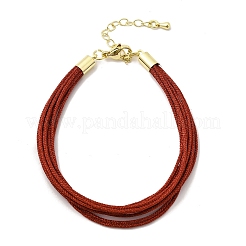 Bracelet en cordon tressé métallique multibrins en polyester pour la fabrication de bracelets&nbsp;BJEW-H642-02G-11