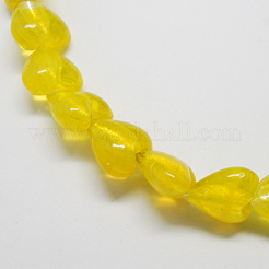 Manuell Silber Folie-Glas Perlen&nbsp;FOIL-R050-28x15mm-M
