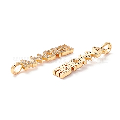 Pendenti in zirconi cubici trasparenti in micro pavè di ottone&nbsp;ZIRC-Z019-36G-NR