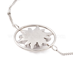 Bunter Zirkonia-Ring mit Sonnengliederarmband mit Satellitenkette aus 304er Edelstahl für Damen&nbsp;BJEW-F428-02P