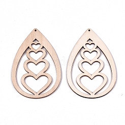 Grands pendentifs en bois naturel non teint&nbsp;WOOD-N007-054