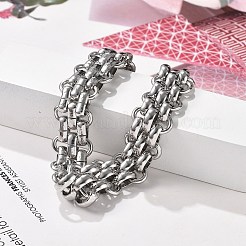 Halbrunde Gliederkettenarmbänder aus 304 Edelstahl für Damen und Herren&nbsp;BJEW-F488-07P