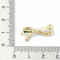Gestell aus Messing mit Pavé-Fassung und klaren Zirkonia-Bowknot-Verbinder&nbsp;KK-M282-30G