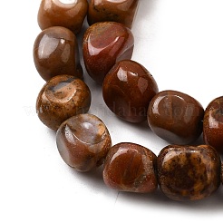 Chapelets de perles en bois pétrifié naturel&nbsp;G-L621-C11-02
