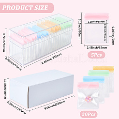Rechteckige transparente Aufbewahrungsboxen für Schmuck aus ABS-Kunststoff mit Deckel und PVC-Beuteln&nbsp;CON-WH20001-17A