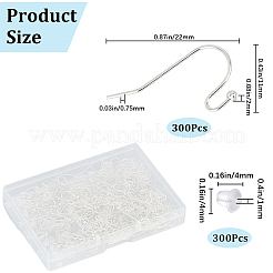 300 pezzi di ottone ganci orecchino&nbsp;KK-SP0001-35S