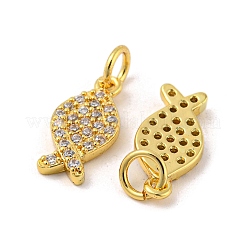 Jesús pez/ichtus real 18k chapado en oro estante chapado latón micro pavé colgantes de circonia cúbica&nbsp;KK-R153-04G