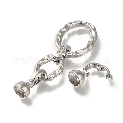 Micro pavé di ottone trasparente cubic zirconia piegato su fermagli&nbsp;KK-H480-26P