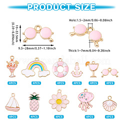 44pcs 11 styles de pendentifs en émail en alliage&nbsp;ENAM-TA0002-95A