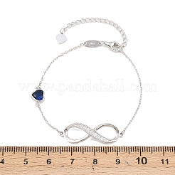 Braccialetti con maglie in argento sterling con pavé di zirconi cubici e cuore infinito&nbsp;FS-WGF63DC-03
