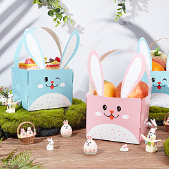 Hasen-Geschenkboxen aus Papier mit Griff&nbsp;CON-WH0095-40