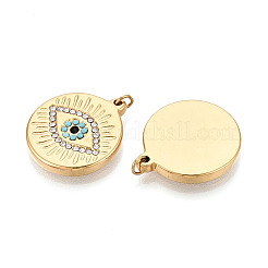 Colgantes de acero inoxidable 304 con rhinestone pavé&nbsp;STAS-T069-71