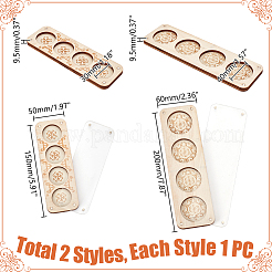 2 Stück 2 Stile 4/8 Schlitze Rechteckige Vitrine aus Holzperlen mit magnetischem Deckel&nbsp;ODIS-PH0001-73