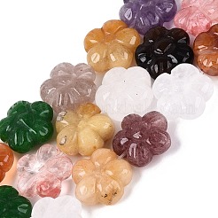 Colliers de perles sculptées en pierre naturelle et synthétique mélangée&nbsp;G-Q608-20
