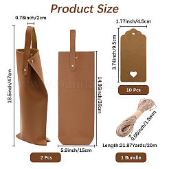 2 bolsa de cuero sintético para botellas de vino&nbsp;AJEW-CL0006-04
