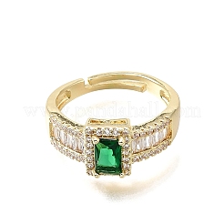 Messing Micro Pave klare Zirkonia Manschette offene Ringe&nbsp;CU-CBA5C10-14G