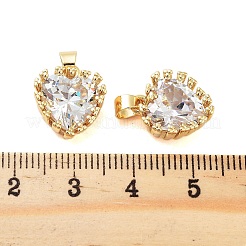 Placage de rack pendentifs en zircone cubique clair en laiton&nbsp;KK-S379-05G